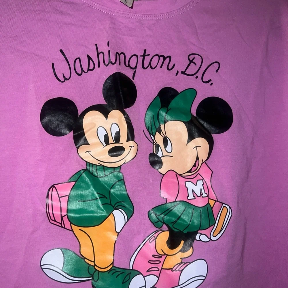 Minnie And Mickey D.C. Size L Cropped Top 95% Cotton - Picture 2 of 7